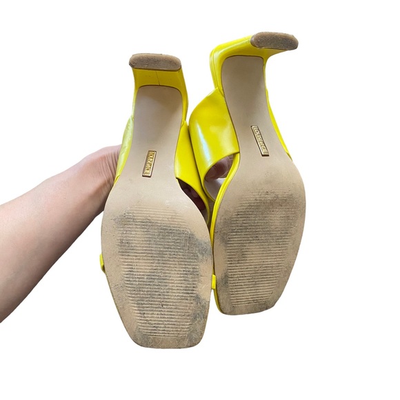 Louise et Cie Yellow leather block heel sandal mules - Picture 4 of 6